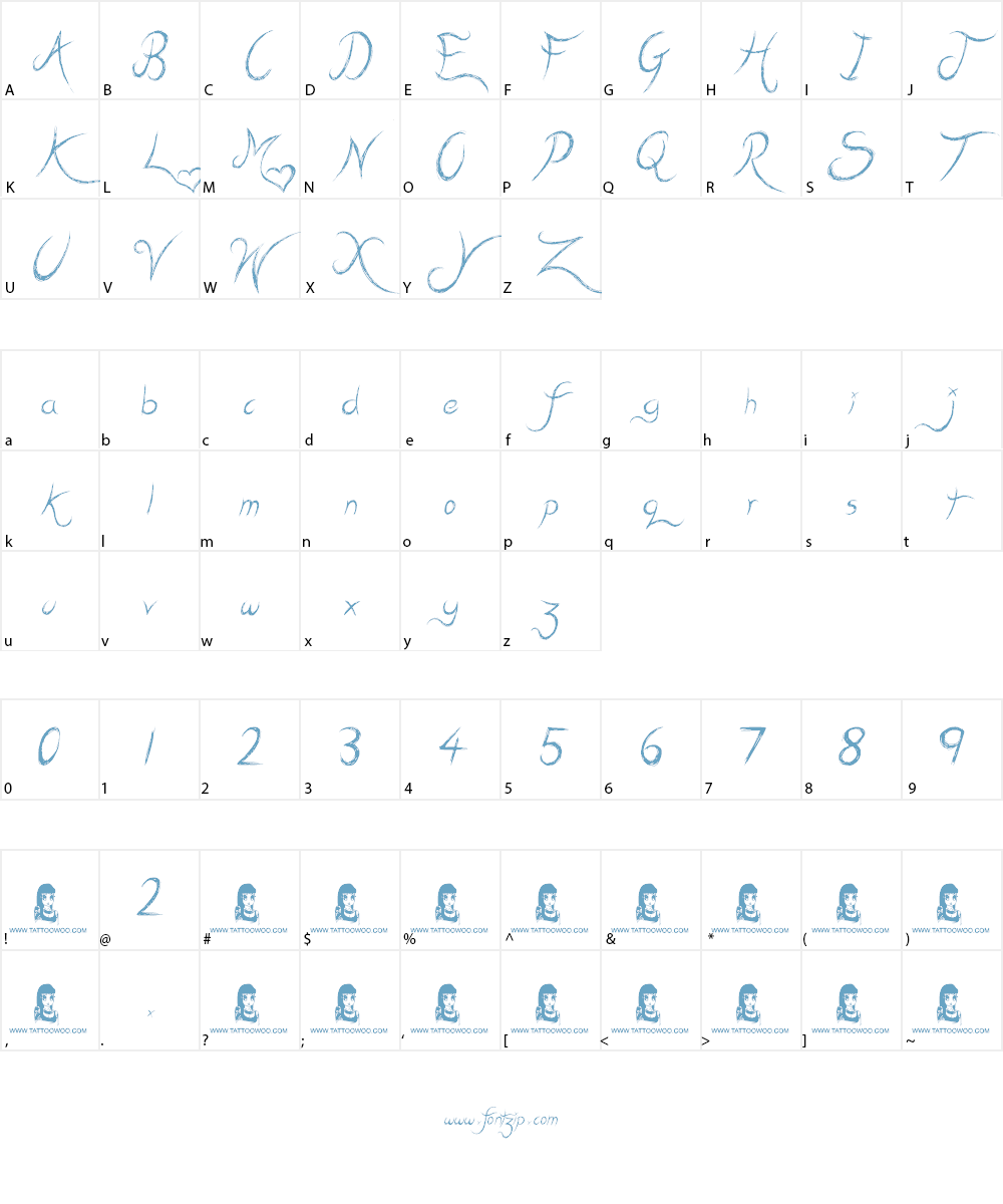 Kiss Me Quick Font Character